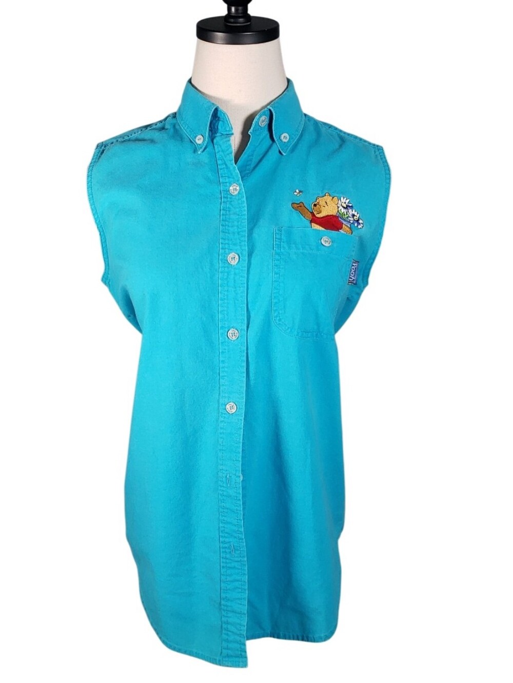 Vintage Disney Store Winnie The Pooh Embroidered Buttondown Jerry Leigh Shirt
